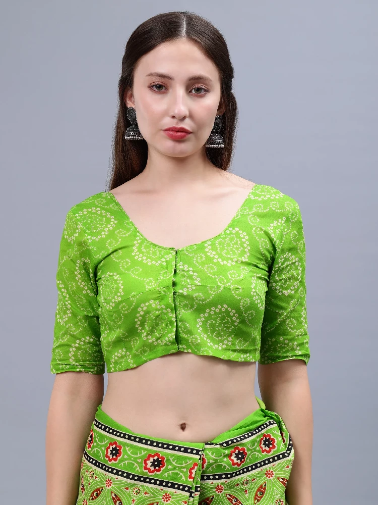 Green Printed Malmal Cotton Saree-6.webp